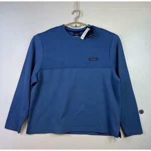 Crown & Ivy Men's Quilted Crew Neck Pullover Sz XL Sweatshirt Blue Casual